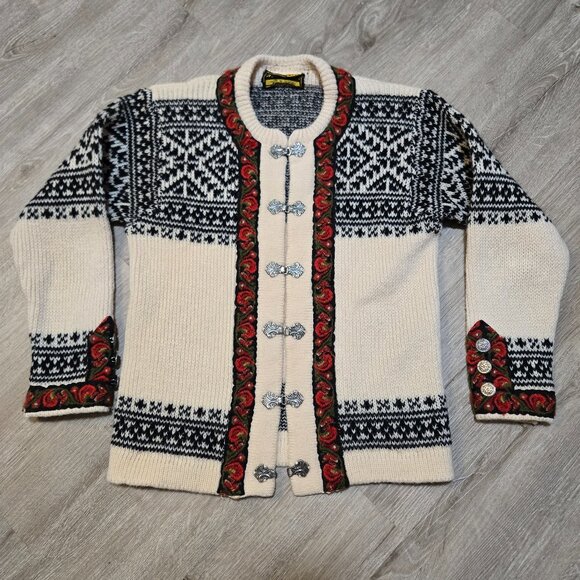 Nordstrikk Vintage Fair Isle Cardigan Heavyweight Girl's Youth Size Large (14) - Picture 1 of 9